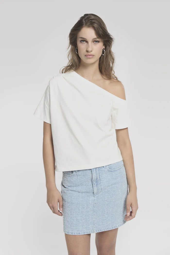 Off shoulder top with pleats
