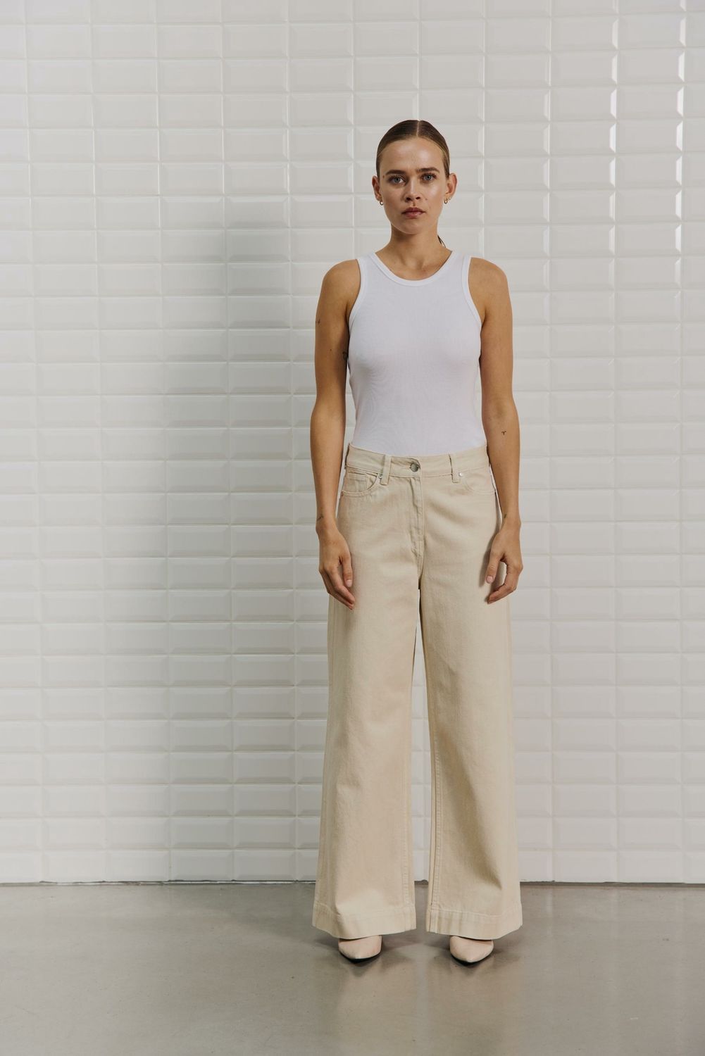 Antonia wide pant - Silver lining