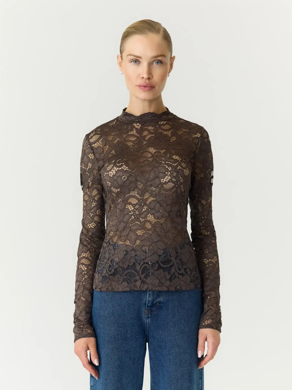 Lacey top - chocolate brown