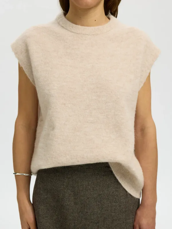 Lulu knit vest - Light birch