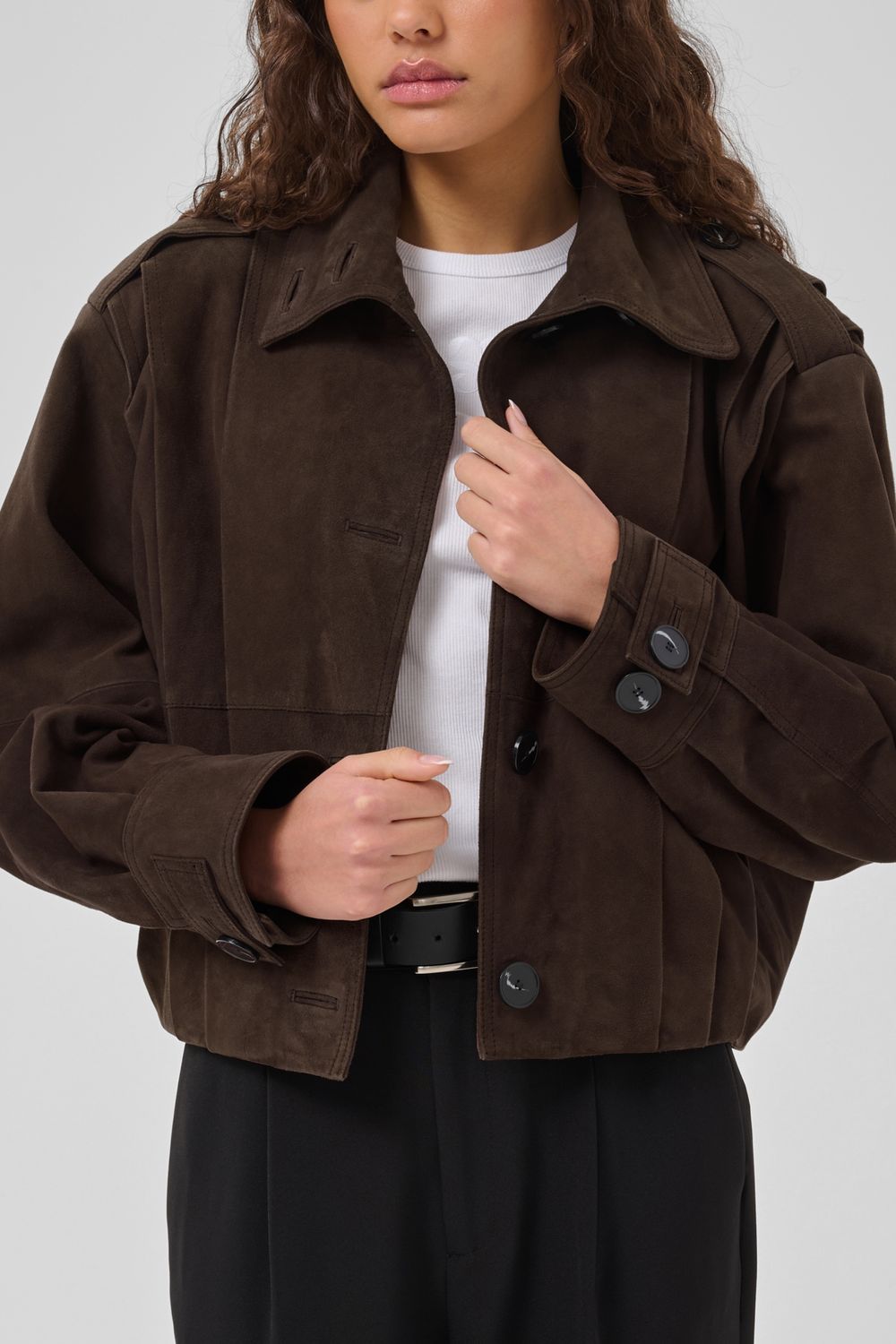 PetraMW suede pleat jacket