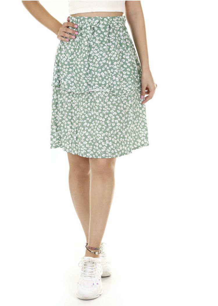 Midi Skirt, Color: Green, Size: S