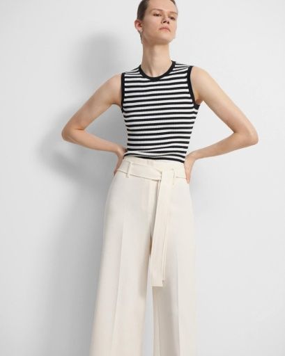Belted Cropped Pants