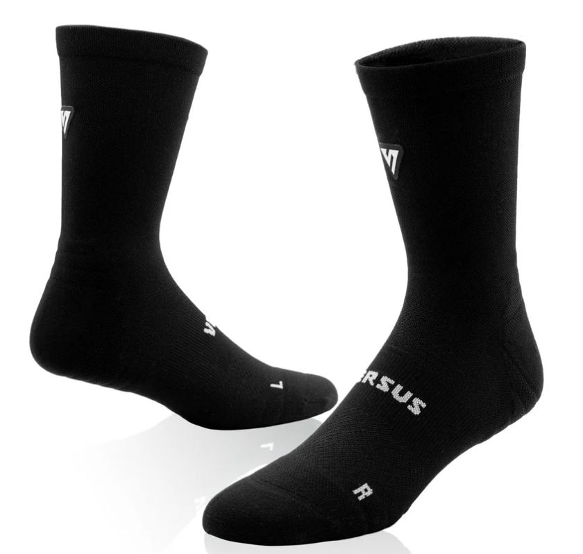 Versus Classic Black Active Crew Tab Socks, SIZE: 4-7