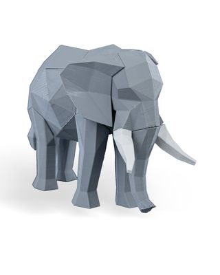 Słoń Low Poly - Magnetyczne Puzzle 3D DIY