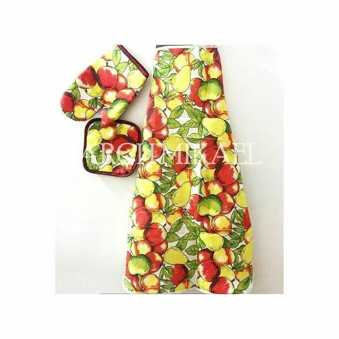 Ensemble Tablier De Cuisine + Gant + UNE SERVIETTE OFFERT