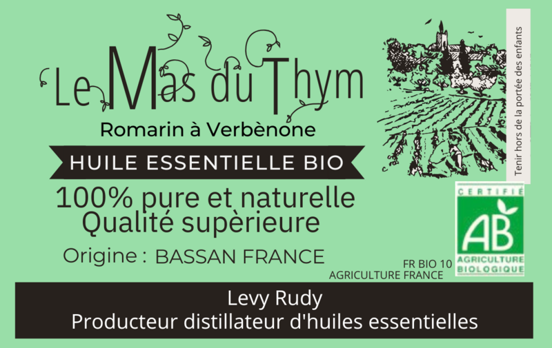 Huile essentielle de Romarin Vérbenone Bio 5ml  (FRANCE)