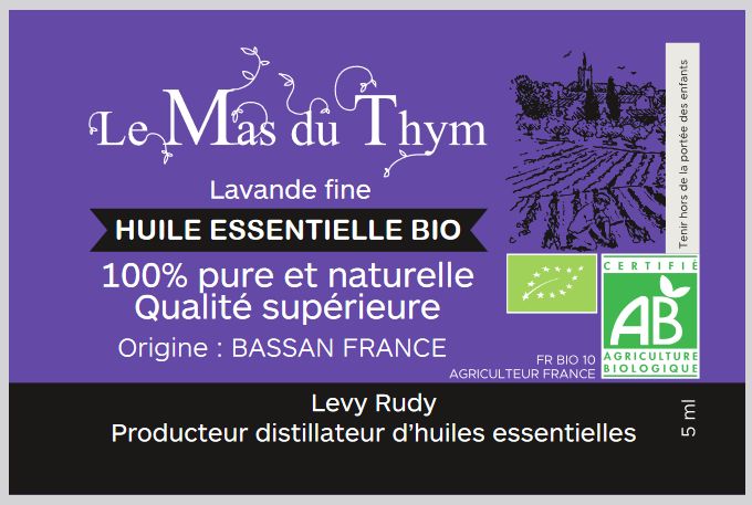 Huile essentielle de LAVANDE FINE Bio 5ml  (FRANCE)