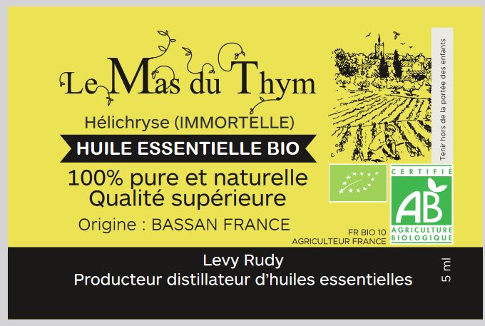 Huile essentielle d’hélichryse italienne (Immortelle)  Bio  5ML
(FRANCE)