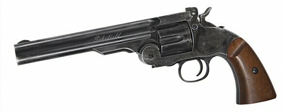 ASG Schofield 6" Air Pistol - Ageing Black & Wooden Grip .177 Pellet