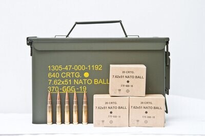 GGG - 7.62 x 51 NATO 147gr FMJ Ammuntion Per 20 Rounds