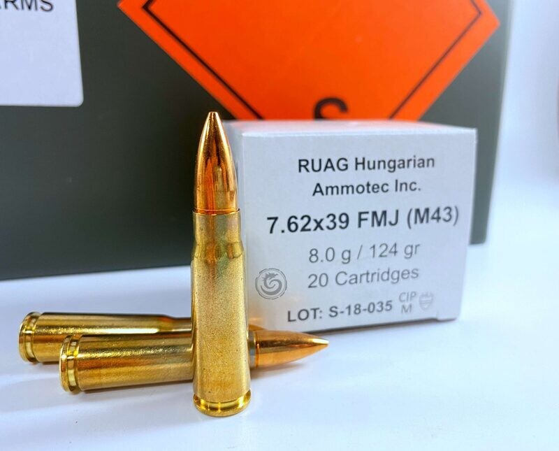 Geco RUAG 7.62 x 39 124gr FMJ x 50