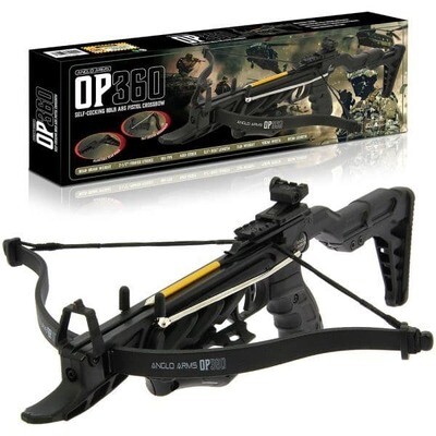 Anglo Arms OP360 Self Cocking Tactical Crossbow 80lb Draw Including 15 x Bolt Ammo