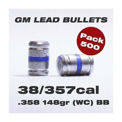 GM Cast 38/357 148gr Wadcutter Lead Bullets x 500