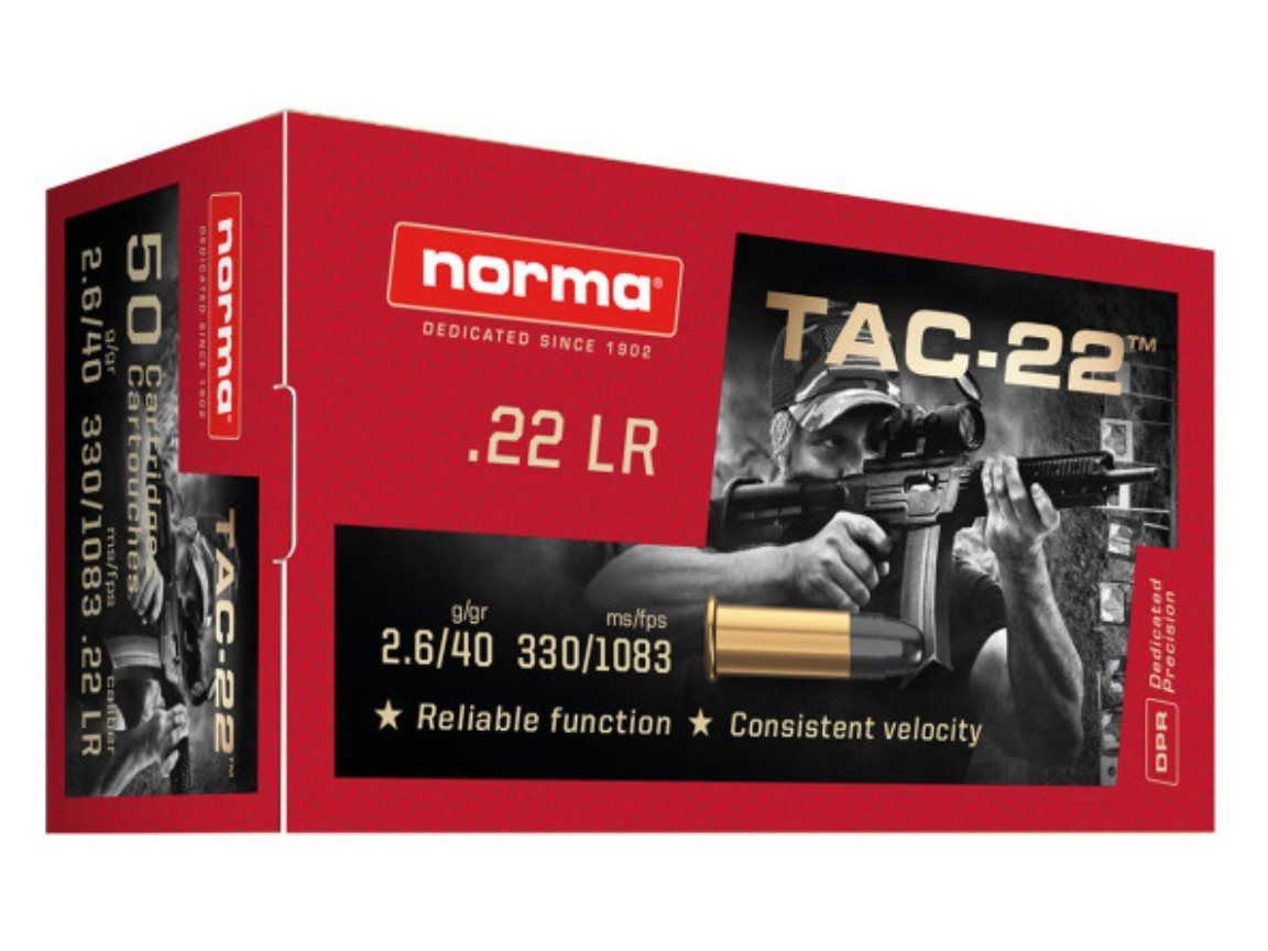 Norma TAC22 40gr Solid .22LR Per 50