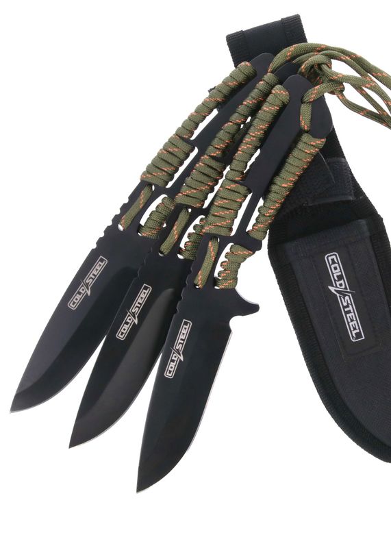 Cold Steel Throwing Knives with Paracord-handle, Pack of 3