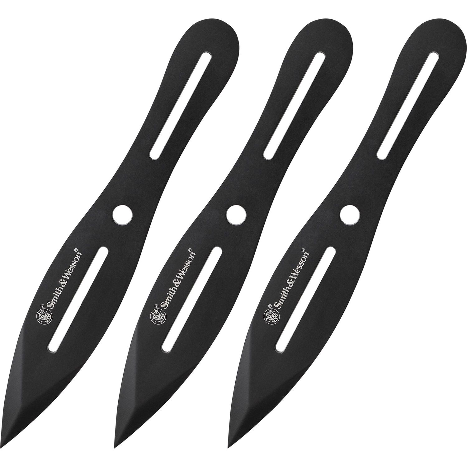 Smith & Wesson Bullseye 8" Black Oxide Throwing Knives - 3pcs