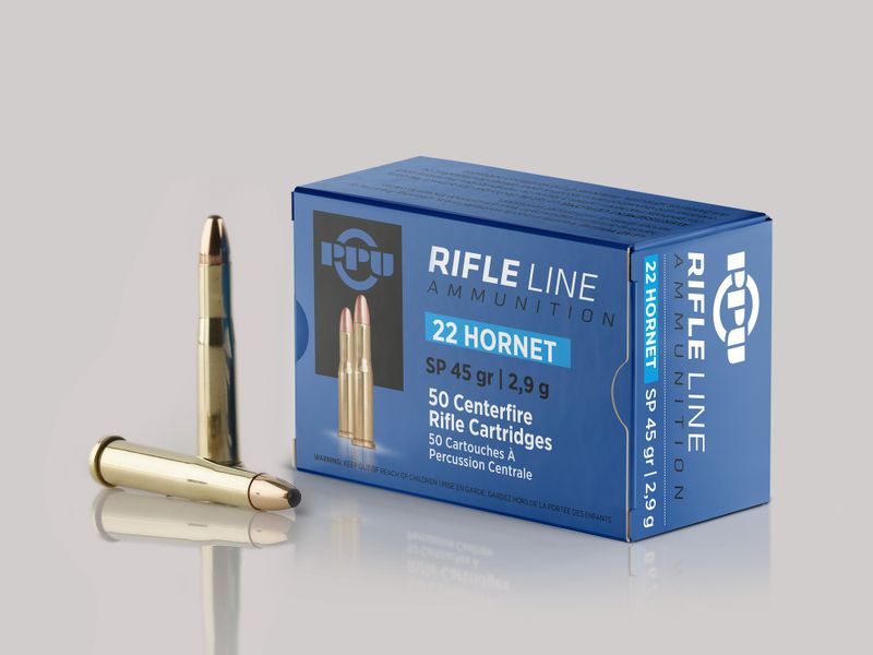 22 Hornet SP 45gr PPU Rifle Ammuntion Per 50