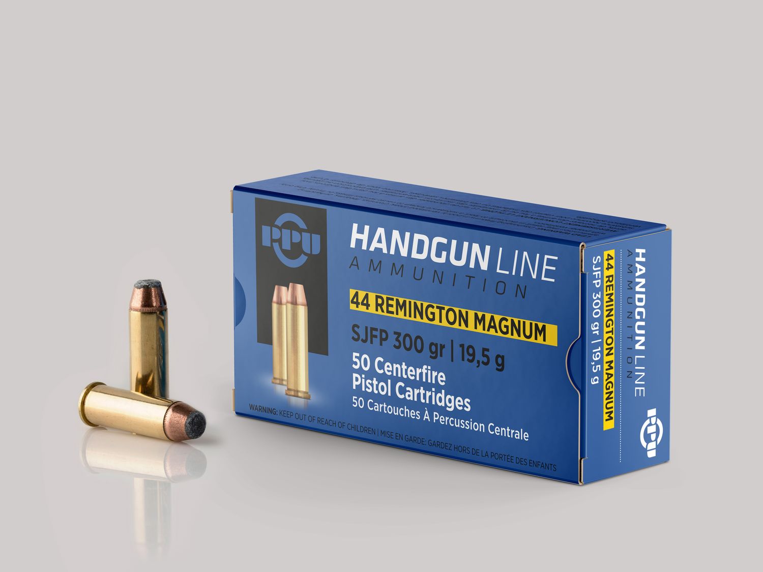 44 Rem Magnum FPJ 240gr PPU Pistol Ammunition Per 50
