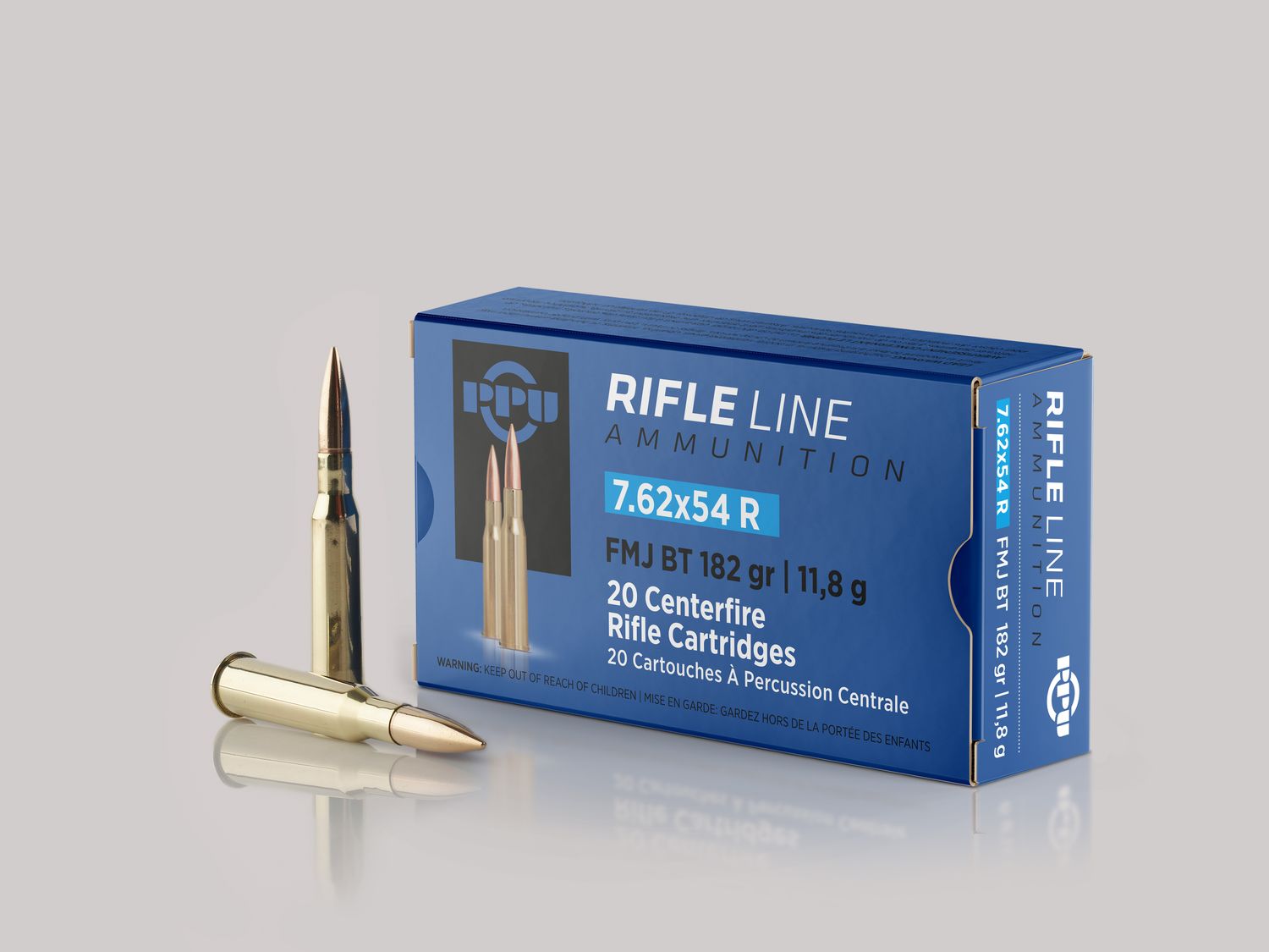 7.62 x 54R 182gr FMJ BT PPU Rifle Ammunition Per 20