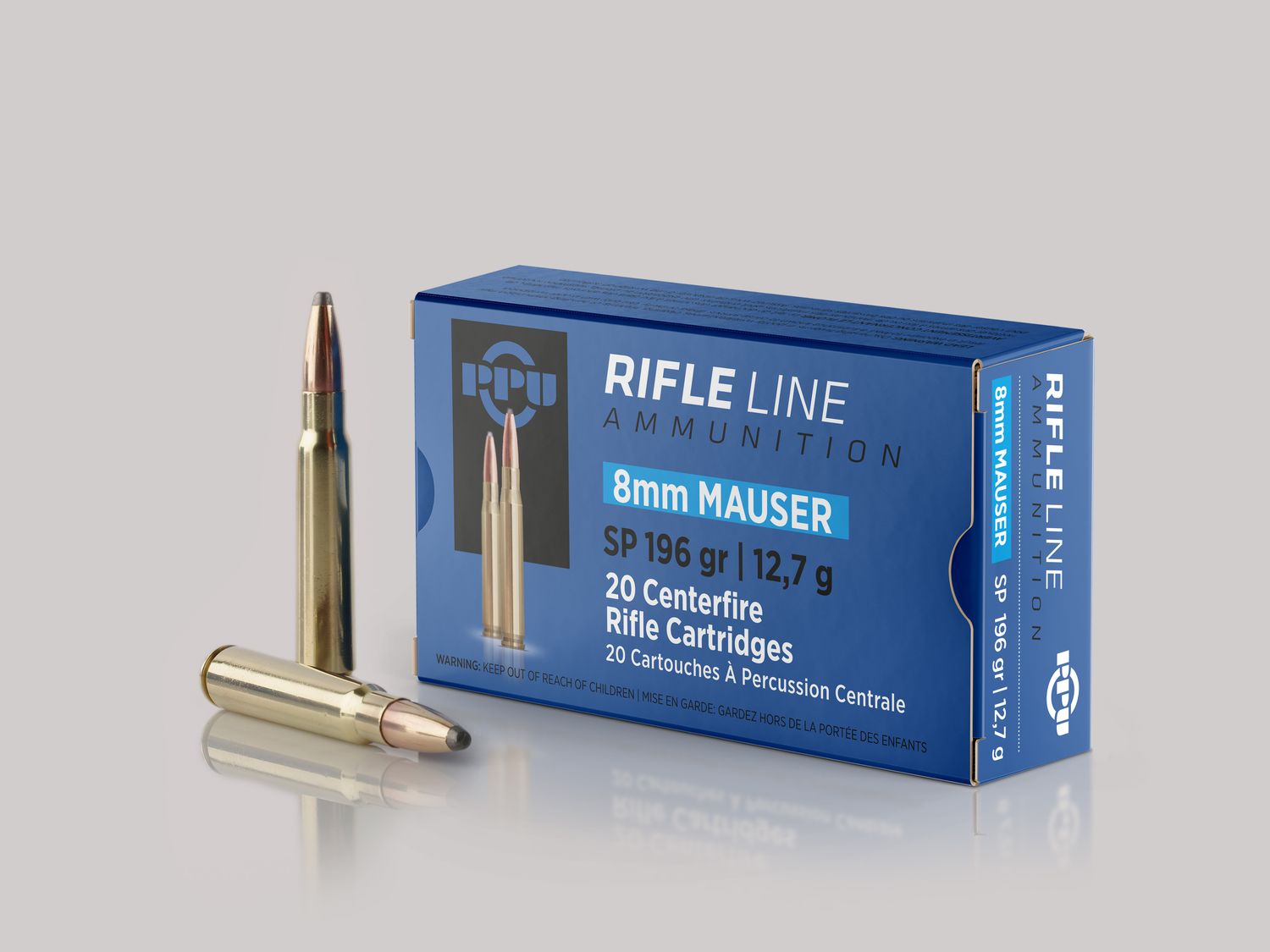8x57 Mauser FMJ BT Match 198gr PPU Rifle Ammuntion Per 20