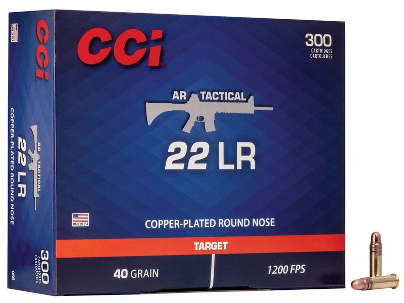 CCI AR Tactical .22LR Copper Plated Round Nose (per 300)