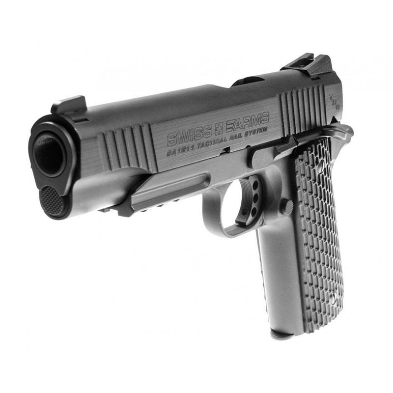 Swiss Arms 1911 Black Tactical 4.5mm BB Co2 Blowback Pistol