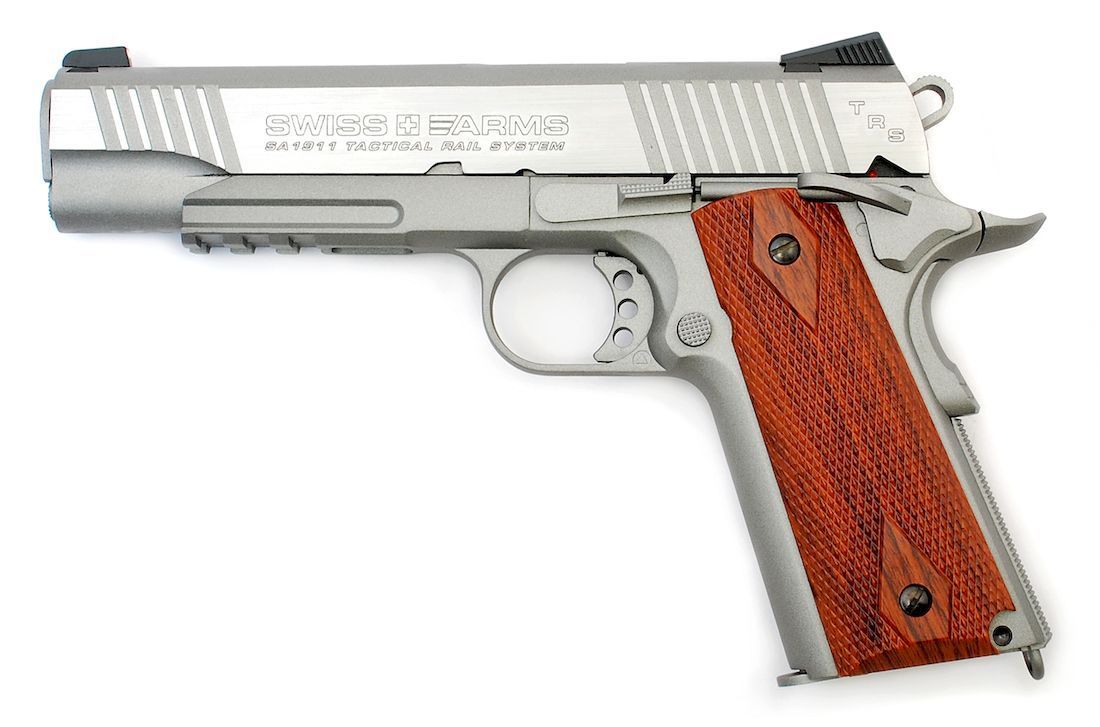 Swiss Arms 1911 Silver Tactical 4.5mm BB Co2 Blowback Pistol