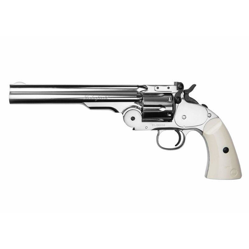 ASG Schofield 6" Air Pistol - Chrome Silver & Ivory Grip .177 Pellet