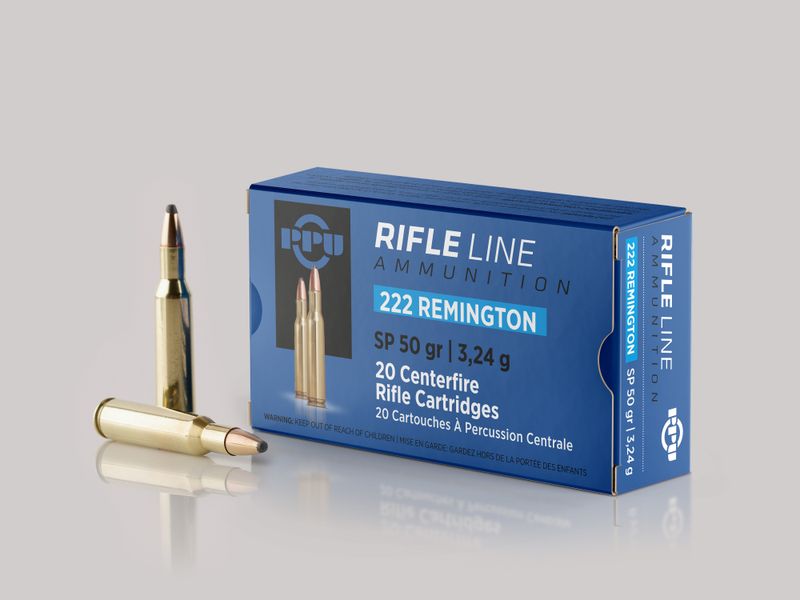 222 Rem SP 50gr PPU Rifle Ammunition Per 20