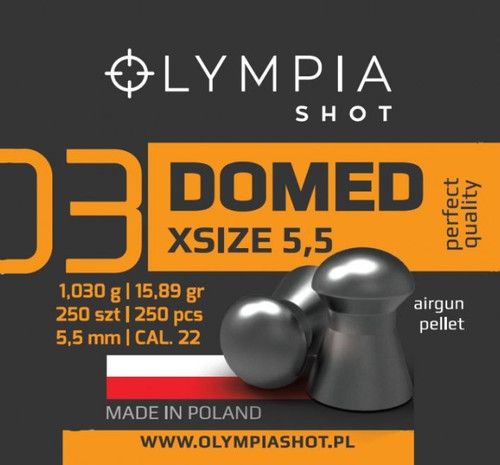 Olypia Shot Domed Xsize 5.5 .22 Air Gun Pellets x 250