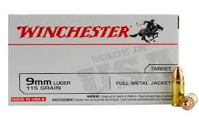 Winchester 9mm Luger 115gr FMJ Per 50