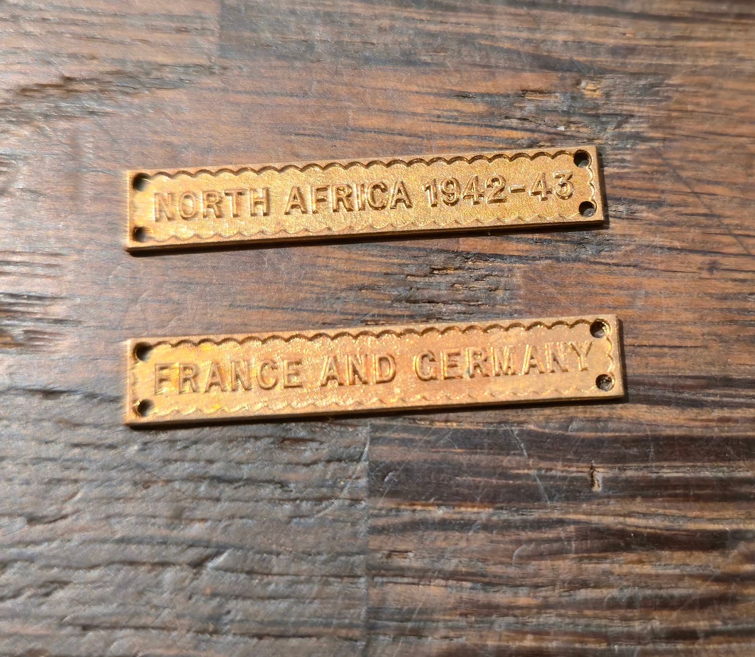 Genuine WW2 British Campaign Medal Bars. Genuine WW2 British Campaign Medal Bars.