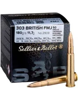 S&B 180gr FMJ 303 British Per 50
