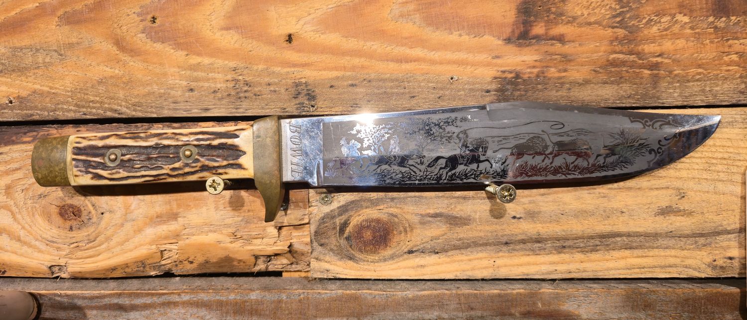 S/H Vintage Linder Stag Bowie Knife