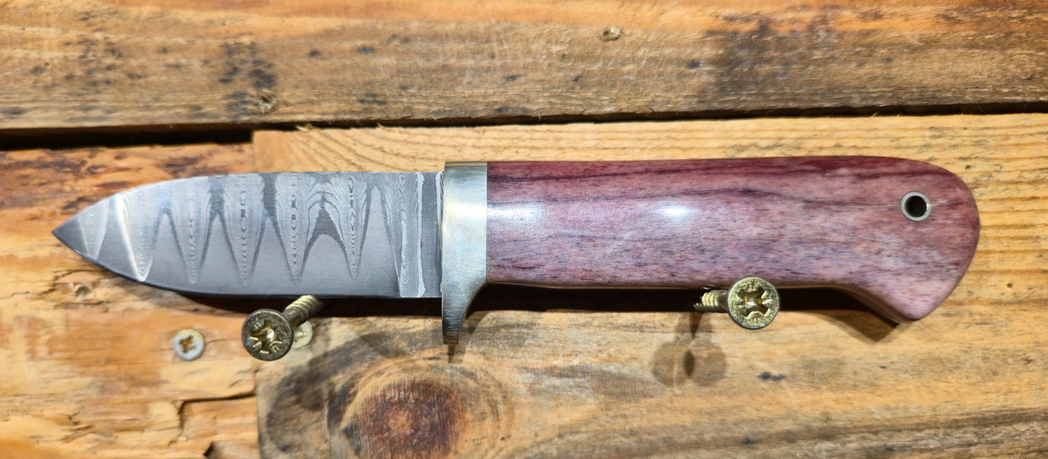 Genuine Mick Penfold Damascus Fixed Blade