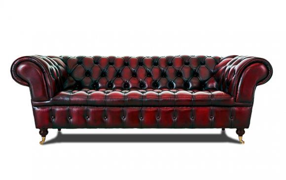 Vintage 1930 Chesterfield 3 seater Couch in Full Leather