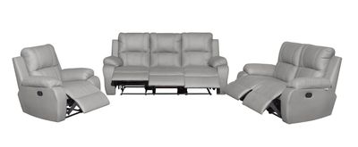 Lyla in Full Genuine Leather 3-2-1 with 6 Recliners