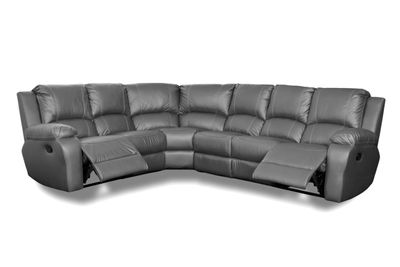 Lyla in Full Genuine Leather 6pce Corner with 2 Recliners