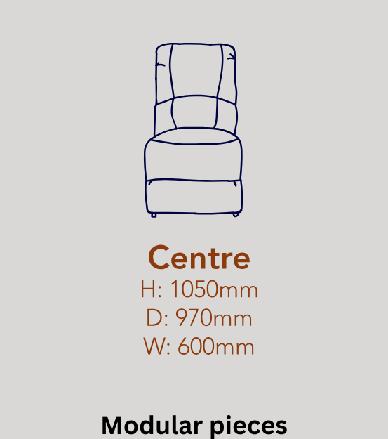 Centre Static Chair Module in Full Genuine Leather