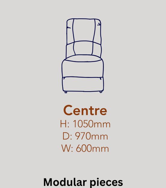 Centre Recliner Chair Module in Full Genuine Leather