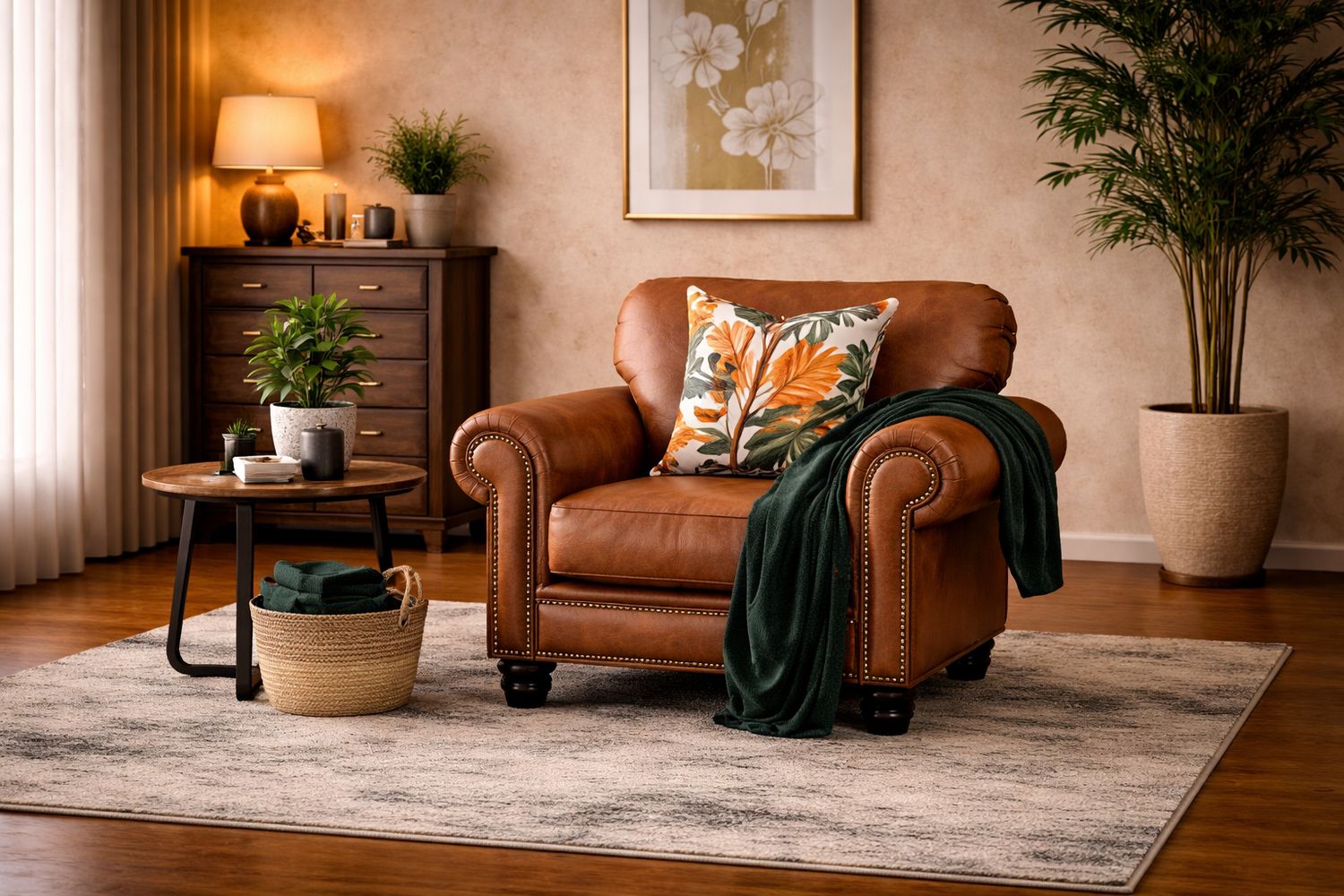 Fabula 1 seater Couch in Fullgrain Leather