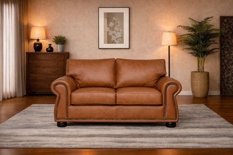 Avalanche 2 Seater Couch in Fullgrain Leather