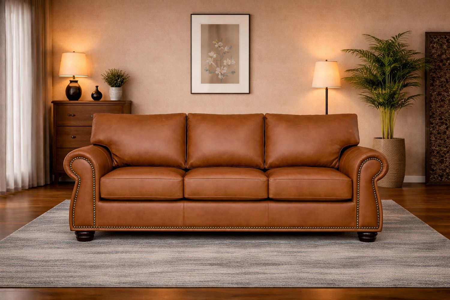 Avalanche 3 seater Couch in Fullgrain Leather
