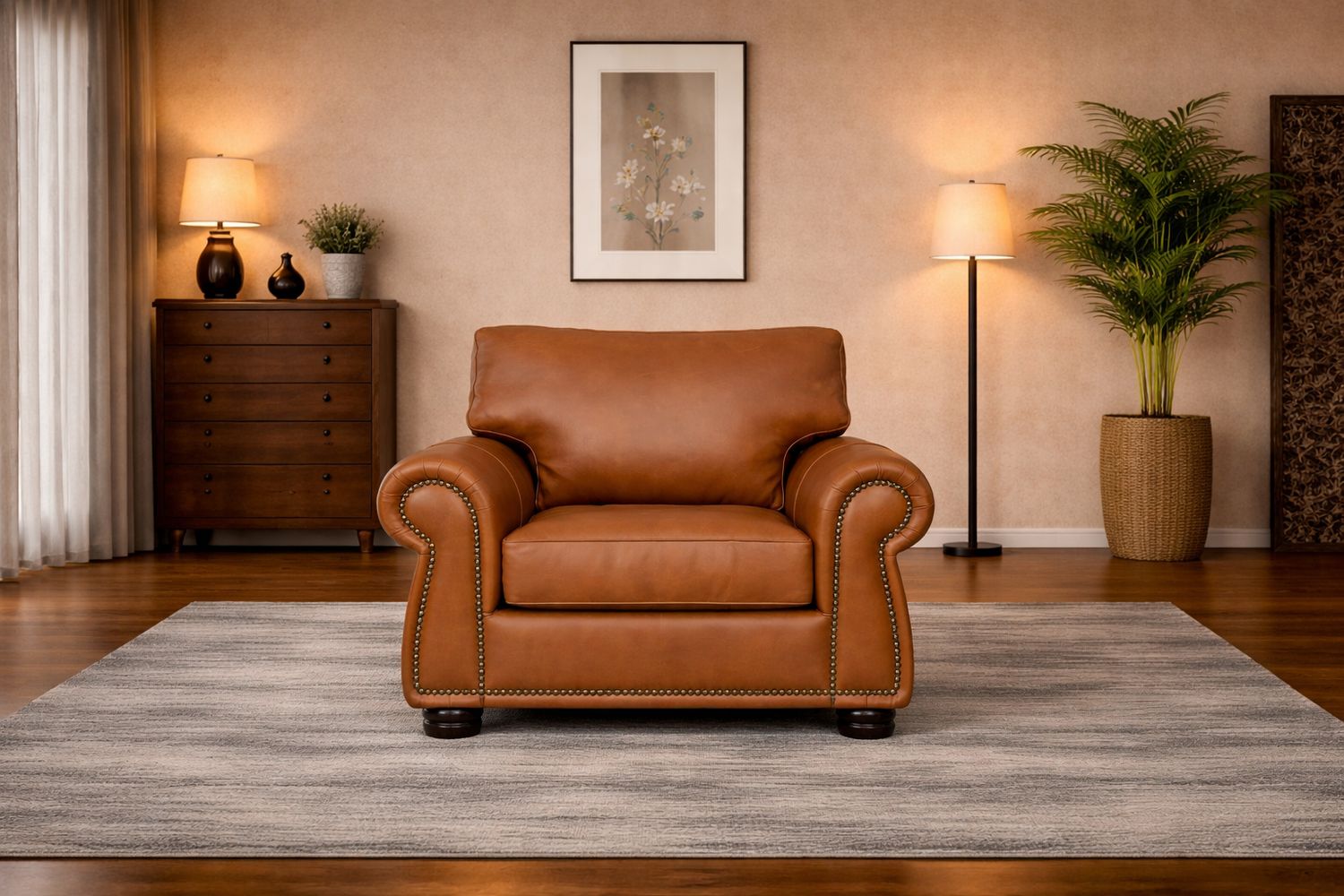 Avalanche 1 Seater Couch in Fullgrain Leather