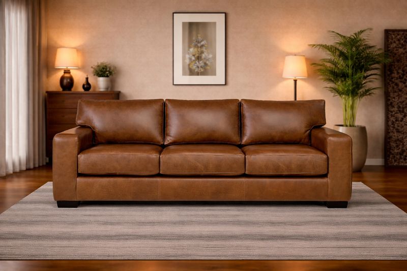 Ariata 3 seater Couch in Fullgrain Leather