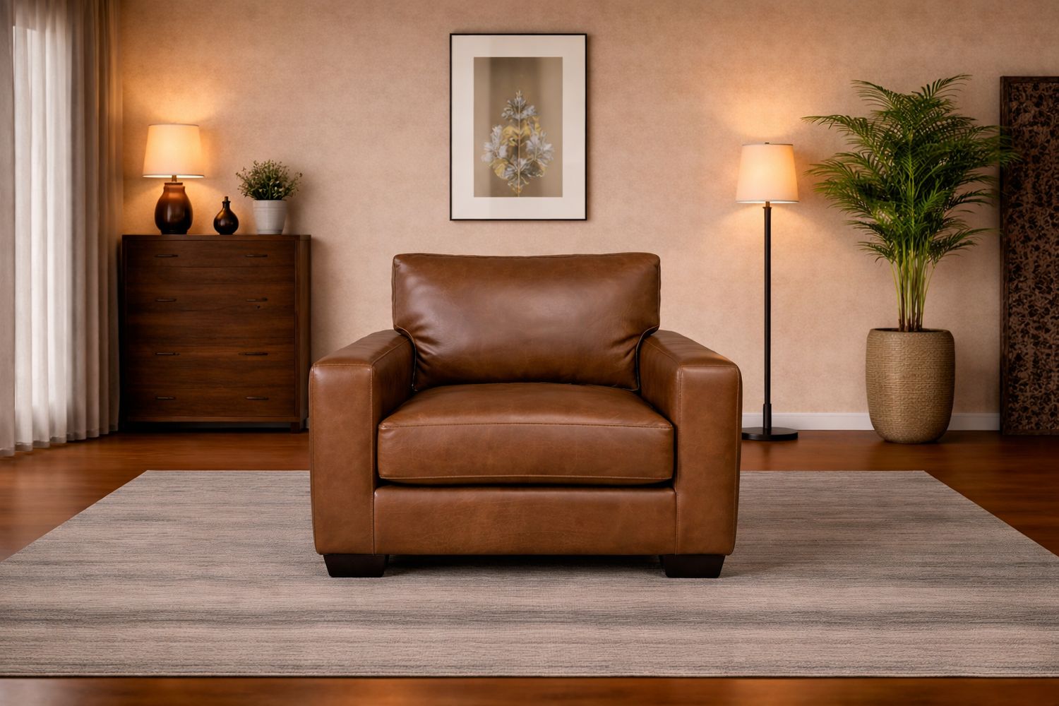 Ariata 1 Seater Couch in Fullgrain Leather
