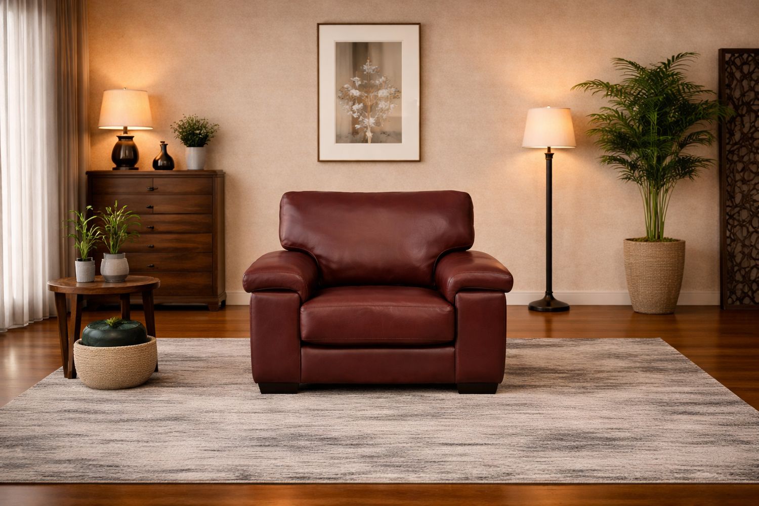 Bellini 1 seater Couch in Fullgrain Leather