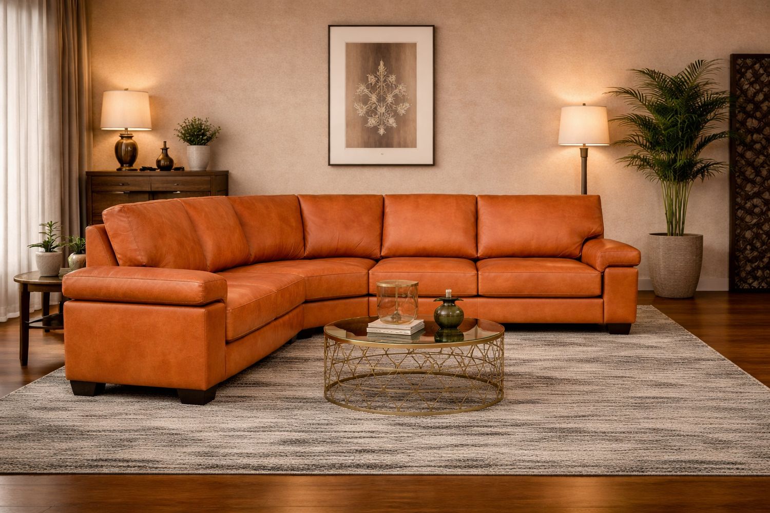 Bellini Corner Unit in Fullgrain Leather