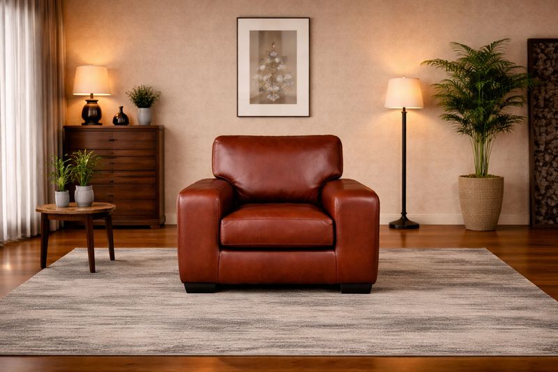 Valour 1 seater Couch in Fullgrain Leather